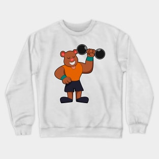 Bear at Bodybuilding with Dumbbell Crewneck Sweatshirt